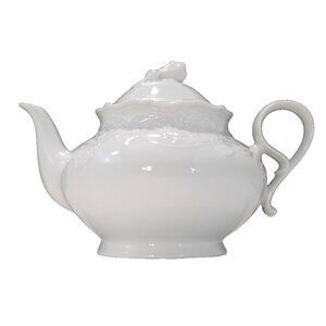 Vintage Mitterteich Bavaria white porcelain tea pot & lid 7" tall 2070 W Germany